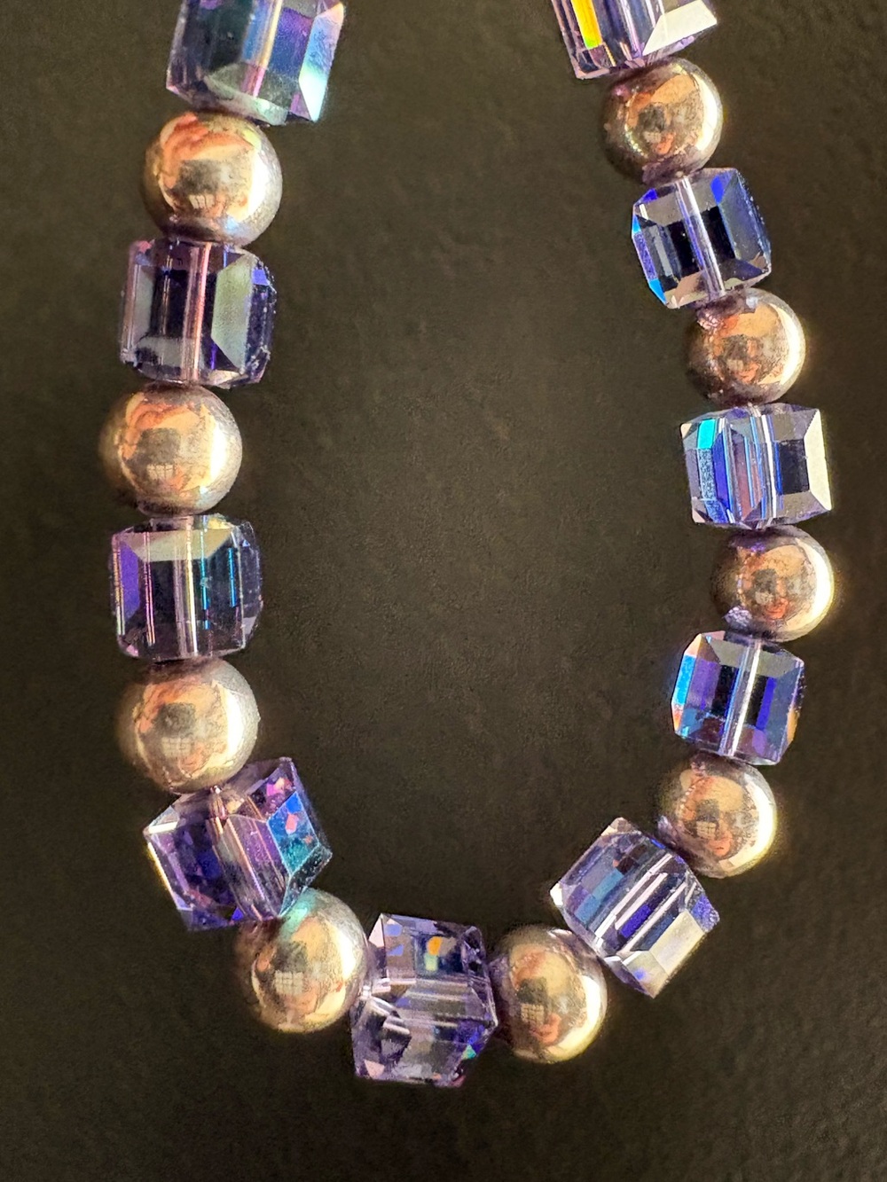 Swarovski Cut Crystal Purple Squares Toggle Bracelet